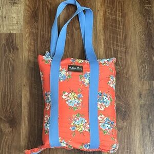 Matilda Jane Orange Floral Picnic Blanket with Blue Straps